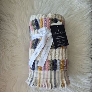 NEW Colorful multi-colored striped Turkish Hand Towel 100% Cotton 2pc Set